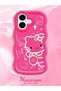 حافظة هاتف من السيليكون الأحمر البسيط المقاوم للصدمات متوافقة مع هاتف iPhone 16 بنمط Hello Kitty - 2