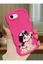 iPhone 7 Compatible Shockproof Simple Red Silicone Phone Case Cute Girl Pattern