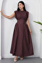 High Neck Tie-Back Polka Dot Dress Grs3945 - 4