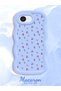 iPhone 16E Compatible Shockproof Simple Blue Silicone Phone Case Flower Pattern - 2