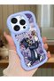 iPhone 16 Pro Compatible Shockproof Simple Blue Silicone Phone Case Tom and Jerry Pattern