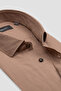 Costa Linen Cotton Linen Blend Comfort Fit Dark Beige Classic Collar Men's Plain Shirt - 6