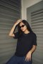 Women's Black Oversize T-Shirt Cotton Crew Neck Short Sleeve
