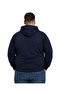 Men's Large Size Navy Blue Two-Thread Hooded Sweatshirt 3Xl-4Xl-5Xl-6Xl - 3