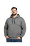 Men's Large Size Anthracite Two-Thread Hooded Sweatshirt 3Xl-4Xl-5Xl-6Xl