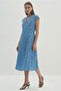 V-Neck Midi Length Lace Dress - 2