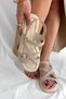 Valencia Beige Suede Buckle Detail Women's Sandals - 2