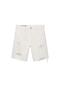 Düz kesim denim bermuda şort - 3