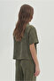 Shirt Collar Blouse with Pocket Detail - 4