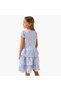Lace Detail Tiered Dress with Short Sleeves and Zip Closure - 3