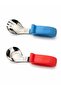 2-Piece Children's Fork and Spoon Set 316L Stainless Steel Baby Spoon Set with Ergonomic Handle Blue-Orange - 3