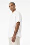 Men's White Oversize T-Shirt Plain Combed Cotton Basic Loose Cut Crew Neck Casual T-Shirt - 3