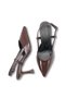 Stella Clara Elyerue Women's Open Back Pointed Toe Stiletto 0012725 Brown Patent Leather Striped - 5