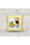 Mediterranean Series: Yellow Striped Modern Woman Patterned Velvet Case with Modern Edge and Lemon in Hand - 3
