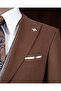 Italian Style Men's Double-Sided Jacket Vest Pants Suit Brown T20063-03 - 3