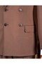 Slim Fit Double-Breasted Peaked Lapel Striped Men's Suit Brown T20062-03 - 5