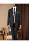Italian Style Men's Double-Sided Jacket Vest Pants Suit Black T20063-01 - 4