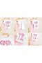 Girl's Pink Leggings and Ribbon Printed T-Shirt Set - 3
