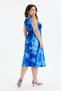 Women's Cobalt Blue Tie-Dye Painting Strappy Plus Size Dress - 7