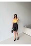 Women's Black Color High Waist Shaping Shiny Stone Detailed Flexible Capri Leggings - 7
