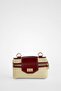 Canvas Frame Mini Crossbody Bag - Burgundy - 6