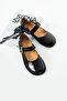 Ruby Women's Strappy Elastic Genuine Leather Ballerinas Black Patent Leather - 3