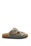Maia Alba Women's Double Buckle Slippers 0012604 Khaki - 4