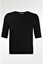 Black Knitted Patterned Women's Sweater - 2