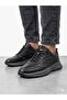 Men's genuine leather black orthopedic sole daily sneaker shoes