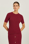 Burgundy Knitted Textured Women's Sweater