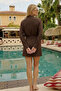 Women's Summer Beach Wear Belted Coffee Kimono - 6