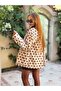 Nox Women's Mono Collar Lined Polka Dot Short Trench Coat - 8