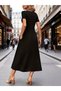 Women's Short Sleeve V-Neck Sleeve V-Neck Midi Length Viscose Dress - 3
