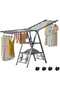 Folding Clothes Dryer Clothes Drying Rack with 4 Shoe Holder, Foldable 3-Tier Laundry Hanger