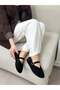Black Genuine Leather (Roger) V-Cut Women's Shoes - 4
