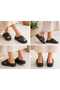 Genuine Leather Straw Platform Sole Women's Slippers - 4