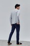 Men's Prime Printed Long Sleeve Comfortable Fit Pajama Set (Gray-Navy Blue) - 6
