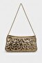 Women's Gold Star Embroidered Baguette Leather Hand and Shoulder Bag - 2