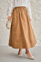 Women's Elastic Waist Crinkle Skirt Mink - 2
