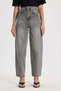Women's Relax Fit Comfortable Cut 100% Cotton Wide Leg Gray Jean Denim Trousers with Pockets - 2