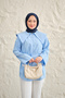 Women's Sailor Collar Waist Tie Shirt Blue - 4