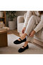 Women's Black Non-Slip Sole Plush Elastic Home Shoes - 2