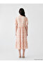 Red V-Neck Floral Balloon Sleeve Layered Dress - 4