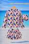 Girl's Long Sleeve Swimsuit Set with Pattern, Hat, Skirt and Shorts, 3-Piece Set - 2