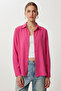 Comfortable Fit Viscose Shirt Lto0032 Dark Pink - 3