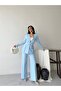 Pile Detail Belted Blazer Jacket and Trousers Two-Piece Set - 2