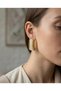 Striped Textured Vintage Earrings Gold Color Curved Big Retro Earrings