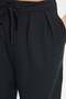 Women's Regular Fit Classic Cut Waist Tie Pleated Double Pocket Black Trousers - 4