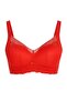 حمالة صدر نسائية بدون أسلاك وبدون دعم، مزينة بالدانتيل الأحمر - 2