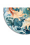 Sdt Water Wave and Koi Fish Patterned Orange Blue Woven Base Decorative Carpet Sdt854 - 5
